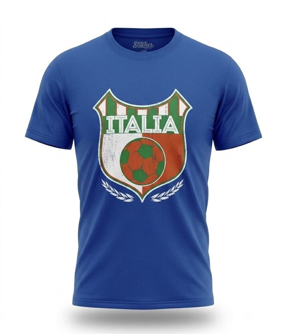 Men's FIFA World Cup Italy Crest T-Shirt - Blue
